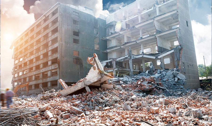 Handling the remains of a demolition