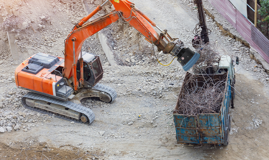 Excavator scrap magnets